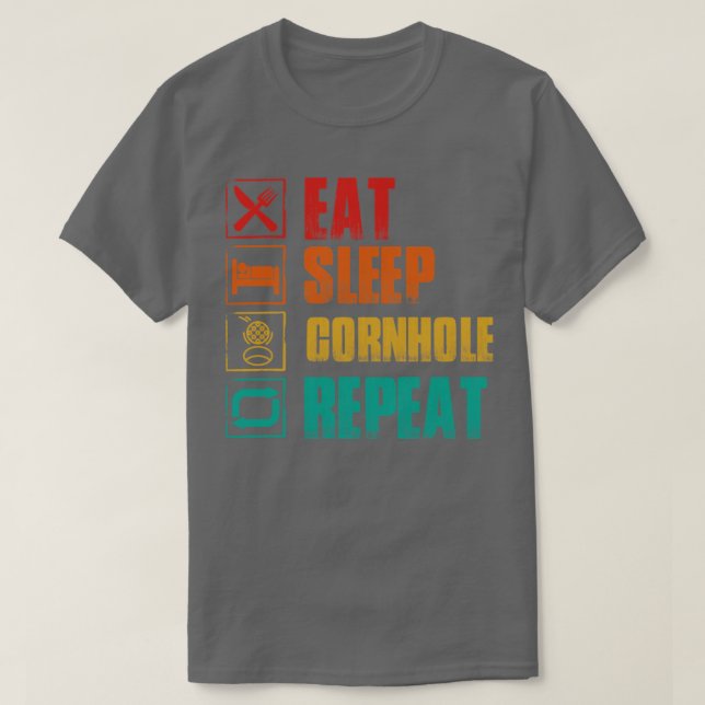 Eat sleep cornhole repeat T-Shirt (Design Front)