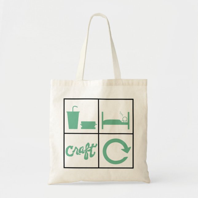 Eat Sleep Craft Repeat Tote Bag (Front)