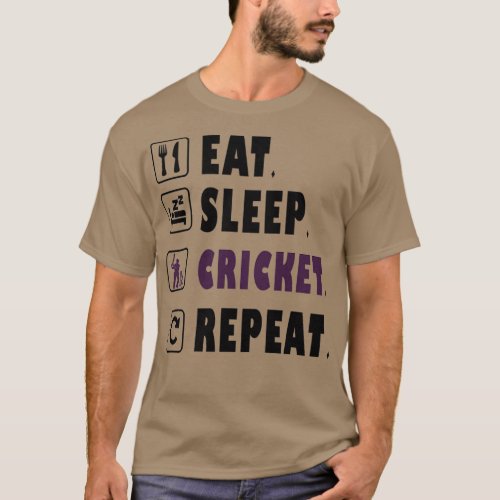 EAT SLEEP CRICKET bd T_Shirt