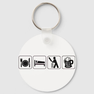 Eat, sleep cricket, beer. Funny design cricketers Keychain