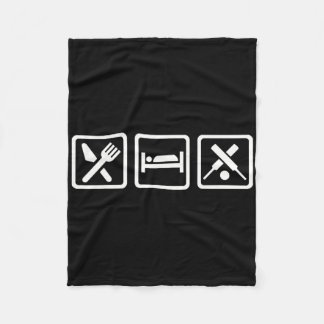 Eat Sleep Cricket Fleece Blanket