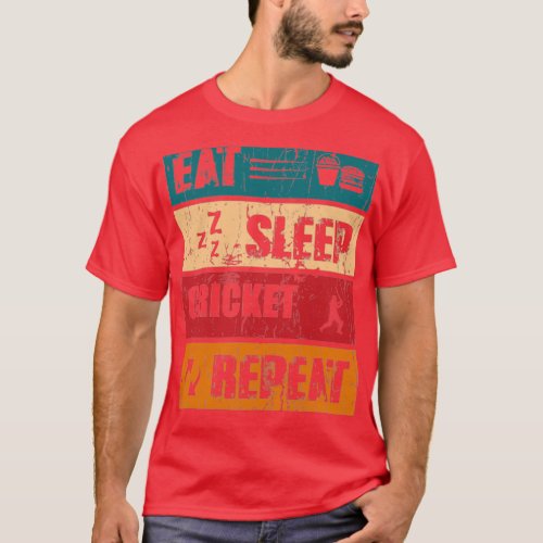 Eat Sleep Cricket Repeat Cap T_Shirt