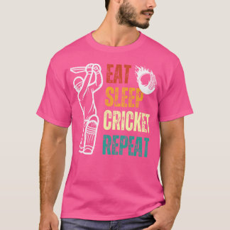 Eat Sleep Cricket Repeat Cricket Player Youth Men  T-Shirt