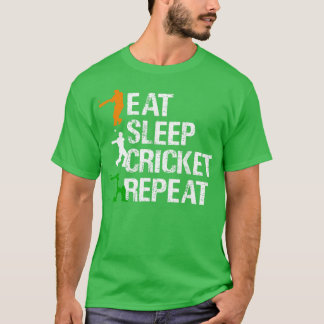 Eat Sleep Cricket Repeat Cricketing Playing Crick T-Shirt