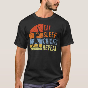 Eat Sleep Cricket Repeat - Funny Cricket Game Men T-Shirt