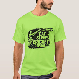 Eat Sleep Cricket Repeat T-Shirt   Funny Cricket L