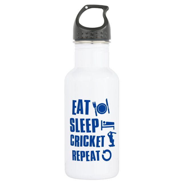 Eat sleep Cricket Water Bottle (Front)