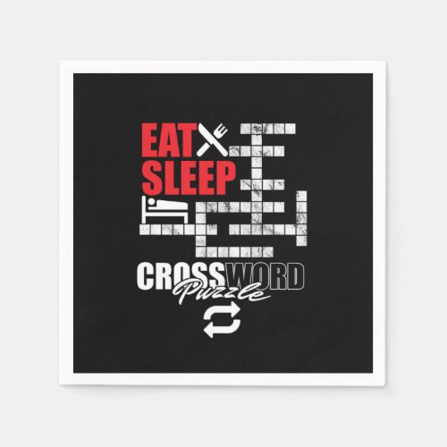 Eat Sleep Crossword Puzzle Repeat Puzzler Brain Te Napkins