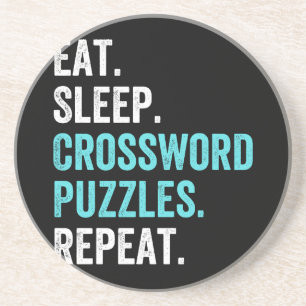 Eat.Sleep. Crossword Puzzles. Repeat. Coaster