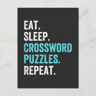 Eat.Sleep. Crossword Puzzles. Repeat. Holiday Postcard