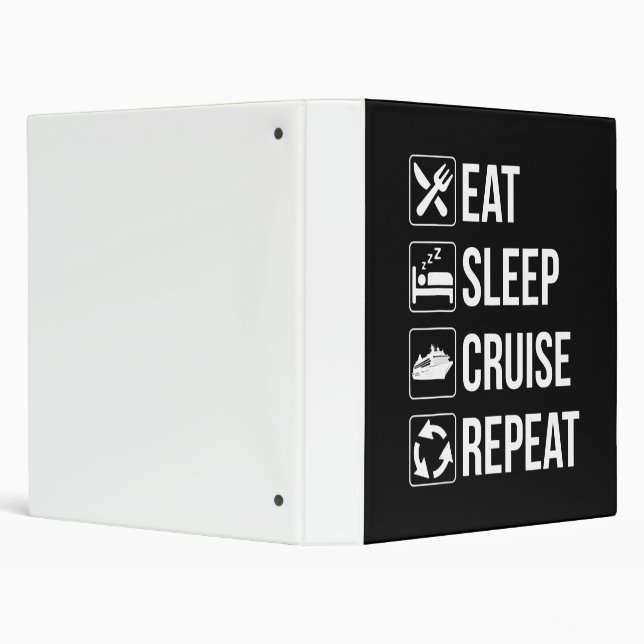 Eat Sleep Cruise Repeat Funny Gift Ship Travel 3 Ring Binder (Background)