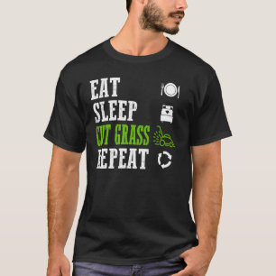 Eat Sleep Cut Grass Repeat Cool Lawn Mower Landsca T-Shirt