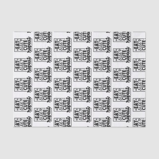 Eat Sleep Cute Repeat Baby Tissue Paper (Front)