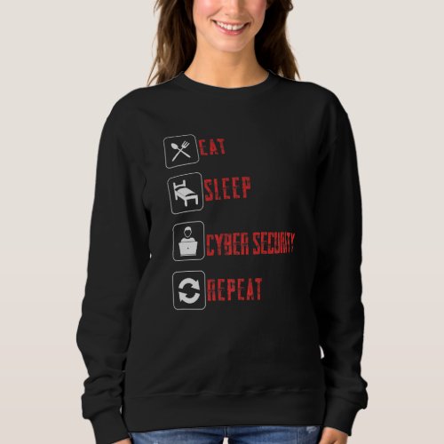 Eat Sleep Cyber Security Repeat And Protect Presen Sweatshirt