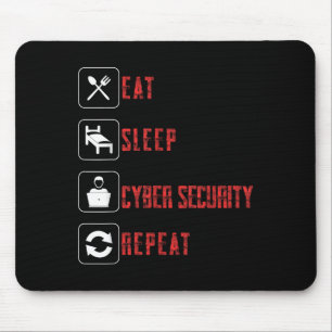Eat Sleep Cyber Security Repeat Ethical Hacker Hum Mouse Pad