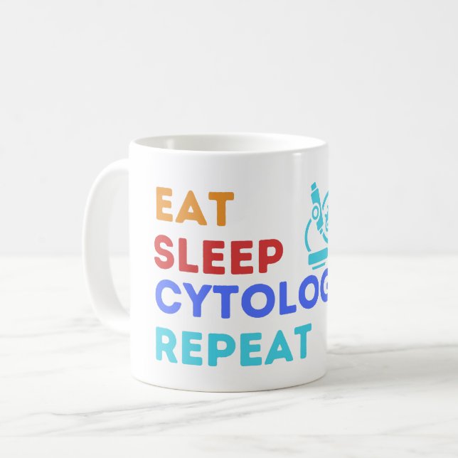 EAT SLEEP CYTOLOGY REPEAT - #lablife  Coffee Mug (Front Left)