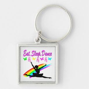 EAT, SLEEP, DANCE BALLERINA DESIGN KEYCHAIN