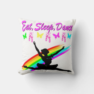 EAT, SLEEP, DANCE BALLERINA DESIGN THROW PILLOW
