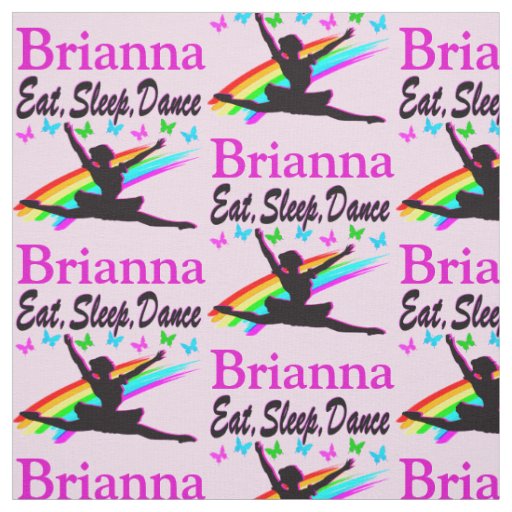 EAT, SLEEP, DANCE PERSONALIZED BALLERINA FABRIC