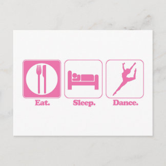 eat sleep dance postcard