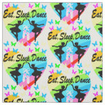EAT, SLEEP, DANCE RAINBOW HEART AND BUTTERFLIES FABRIC