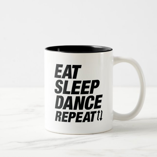 Eat Sleep Dance Repeat Two-Tone Coffee Mug (Right)