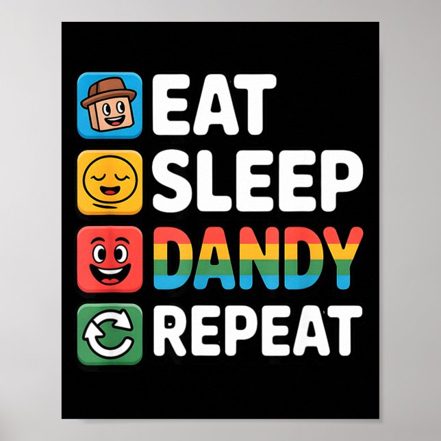 Eat sleep dandy repeat birthday decoration boysEat (Front)