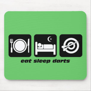 Eat sleep darts mouse pad