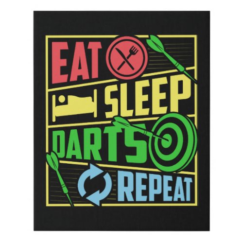 Eat Sleep Darts Repeat _ Home Bar Art 16 x 20 Faux Canvas Print