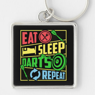 Eat Sleep Darts Repeat Premium Keychain