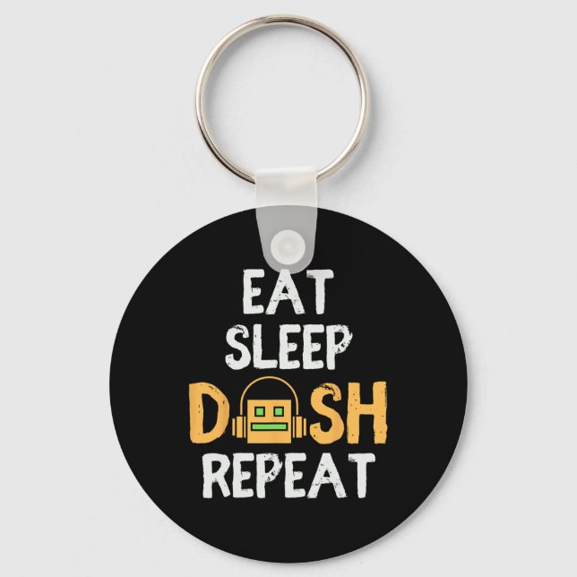 Eat Sleep Dash Repeat Video Game Geometry Dash Gam Keychain (Front)