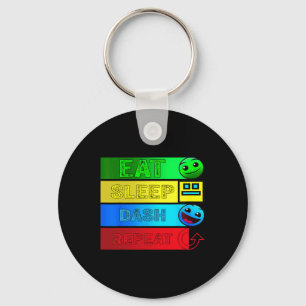 Eat Sleep Dash Repeat Video Game Geometry Video Ga Keychain