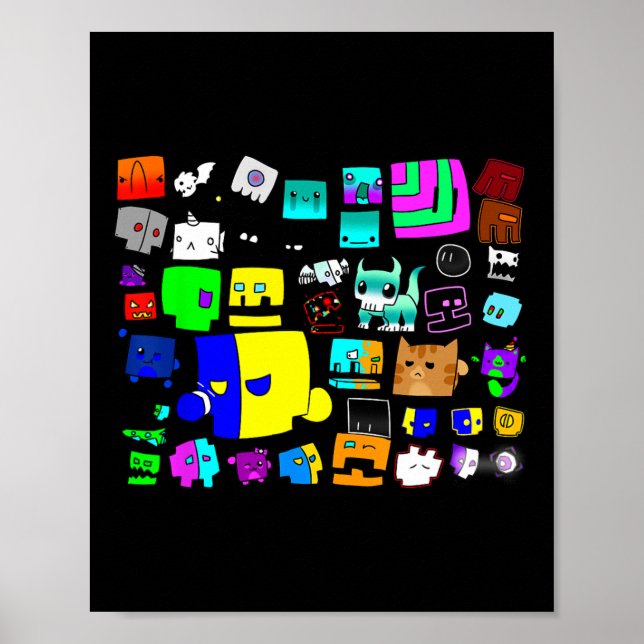 Eat Sleep Dash Repeat Video Game Geometry Video Ga Poster (Front)