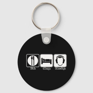 eat sleep dee jay keychain