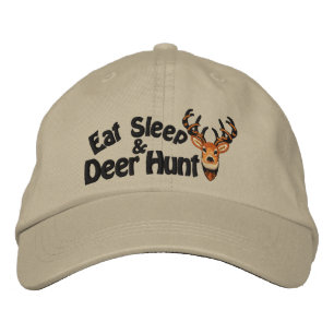 Eat Sleep Deer Hunt White Tail Embroidery Embroidered Baseball Cap