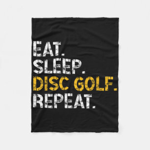 Eat Sleep Disc Golf Repeat Disc Golf Player Funny Fleece Blanket