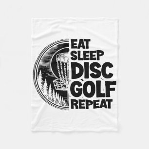 Eat Sleep Disc Golf Repeat Sports Frolfer Athlete Fleece Blanket