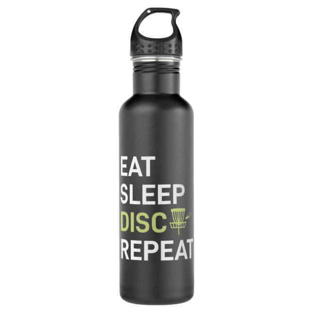 Eat Sleep Disc Golf Repeat Stainless Steel Water Bottle (Front)