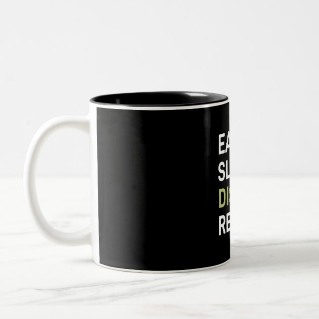 Eat Sleep Disc Golf Repeat Two-Tone Coffee Mug (Left)