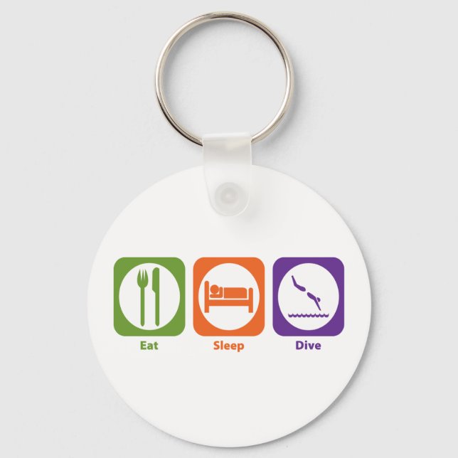 Eat Sleep Dive Keychain (Front)