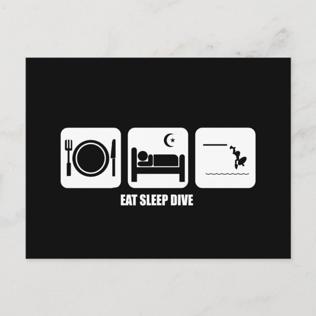 eat sleep dive postcard (Front)