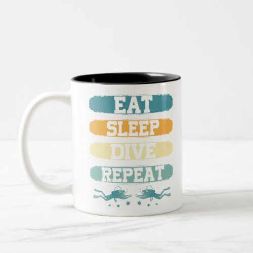 Eat Sleep Dive Repeat Two_Tone Coffee Mug