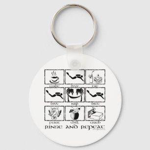 Eat Sleep Dive Rinse and Repeat Keychain