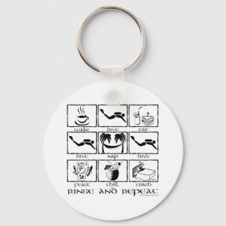 Eat Sleep Dive Rinse and Repeat Keychain