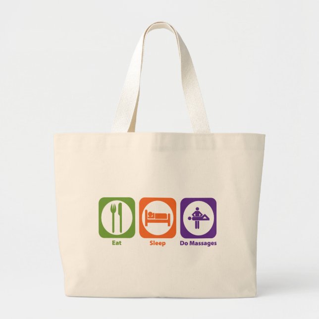 Eat Sleep Do Massages Large Tote Bag (Front)