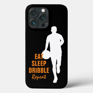 Eat Sleep Dribble Repeat basketball silhouette iPhone 13 Pro Case