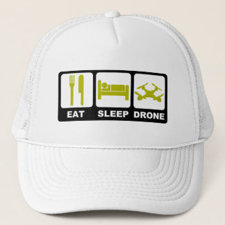 EAT SLEEP DRONE White Trucker Hat