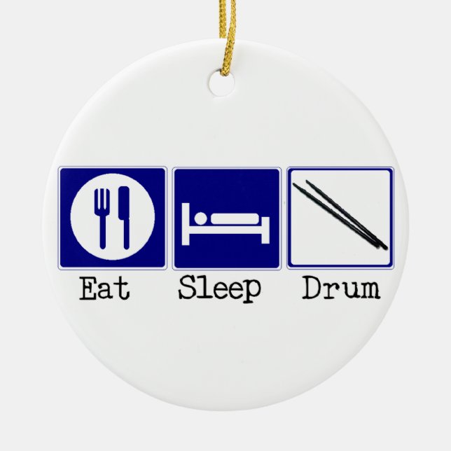 Eat, Sleep, Drum Ceramic Ornament (Front)