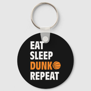 Eat Sleep Dunk Repeat Fun Basketball Bball  Keychain