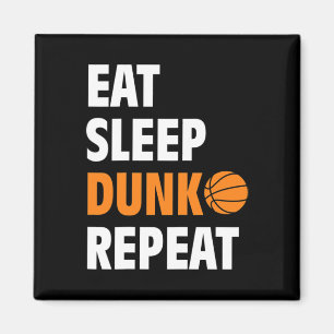 Eat Sleep Dunk Repeat Fun Basketball Bball Magnet